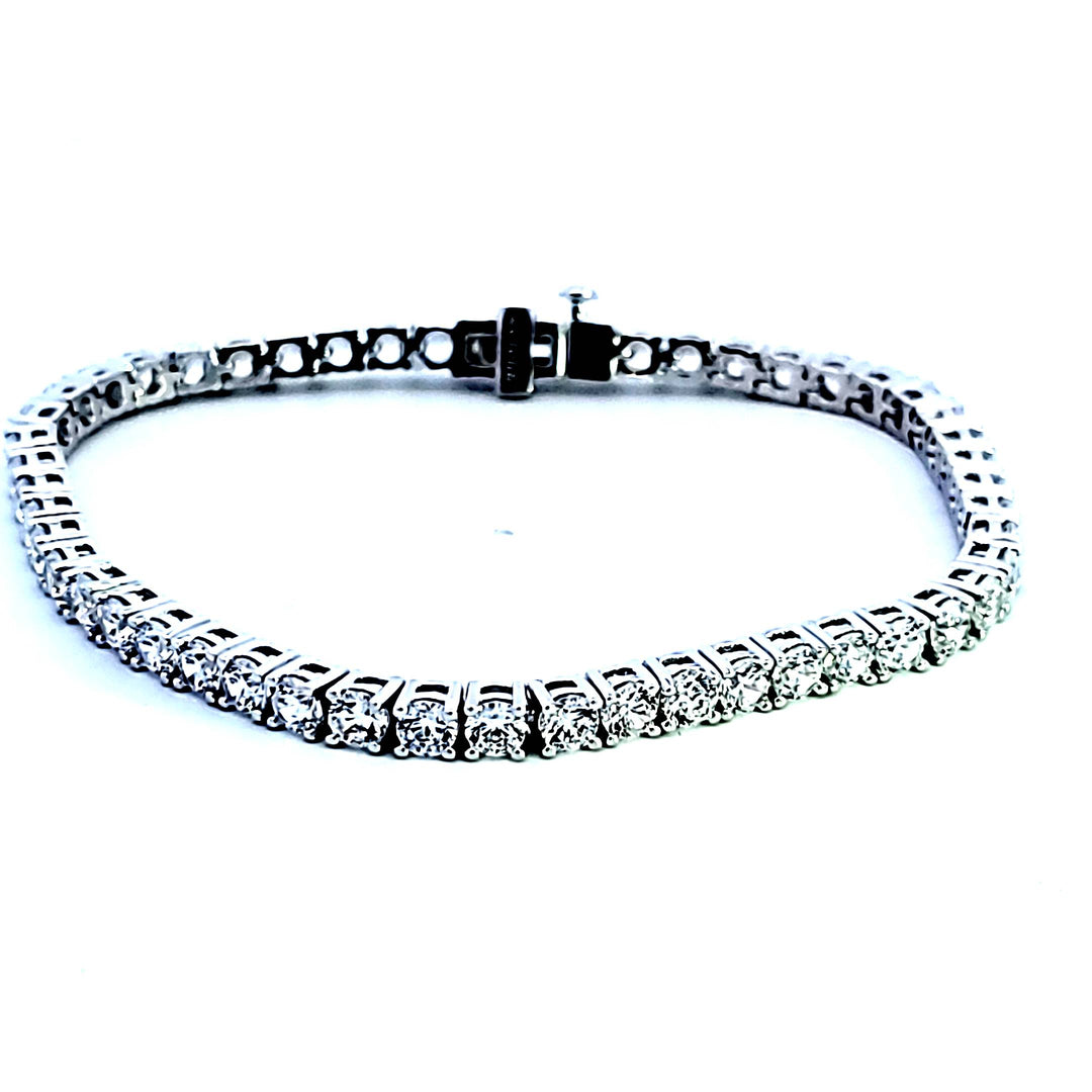 Sterling Silver and Platinum 8.50 ctw CZ Tennis Bracelet