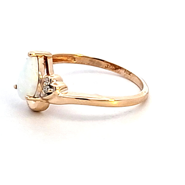 10KY Pear Opal and Diamond Estate Ring