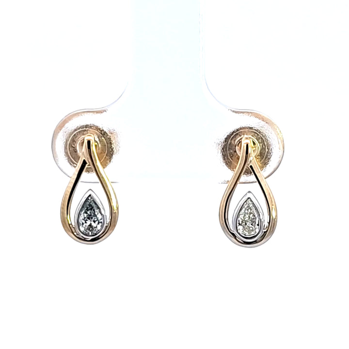 14KY Diamond Teardrop Earrings