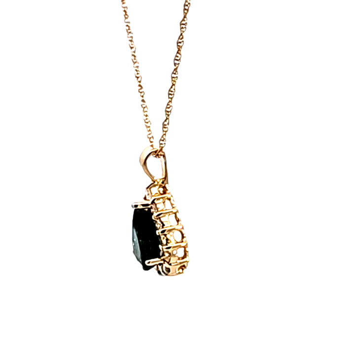 14KY Sapphire and Diamond Pendant