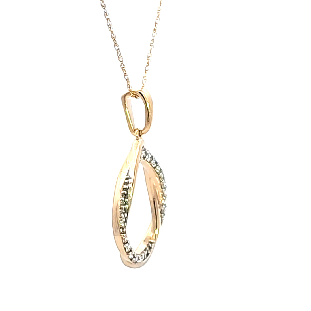 14KY Diamond Teardrop Pendant