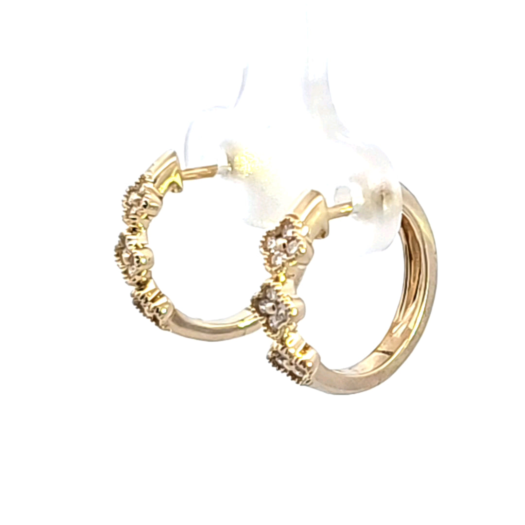 14KY Diamond Floral Earrings