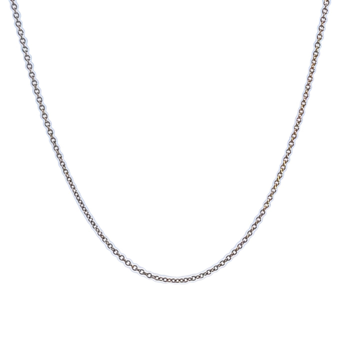 Sterling Silver and 18KY Gold Plated Cable Link Chain