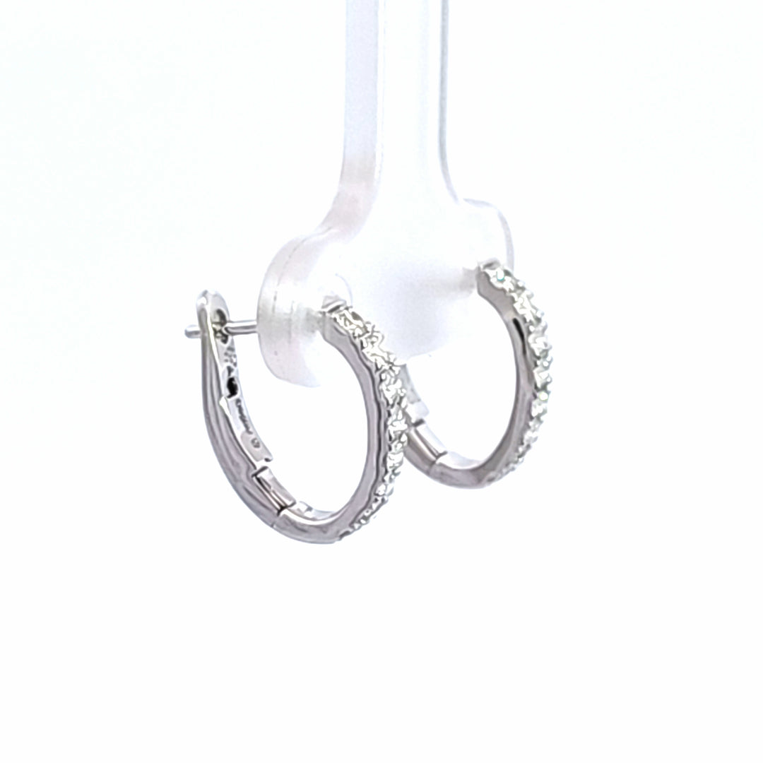 18KW Hearts On Fire Mini Hoop Earrings