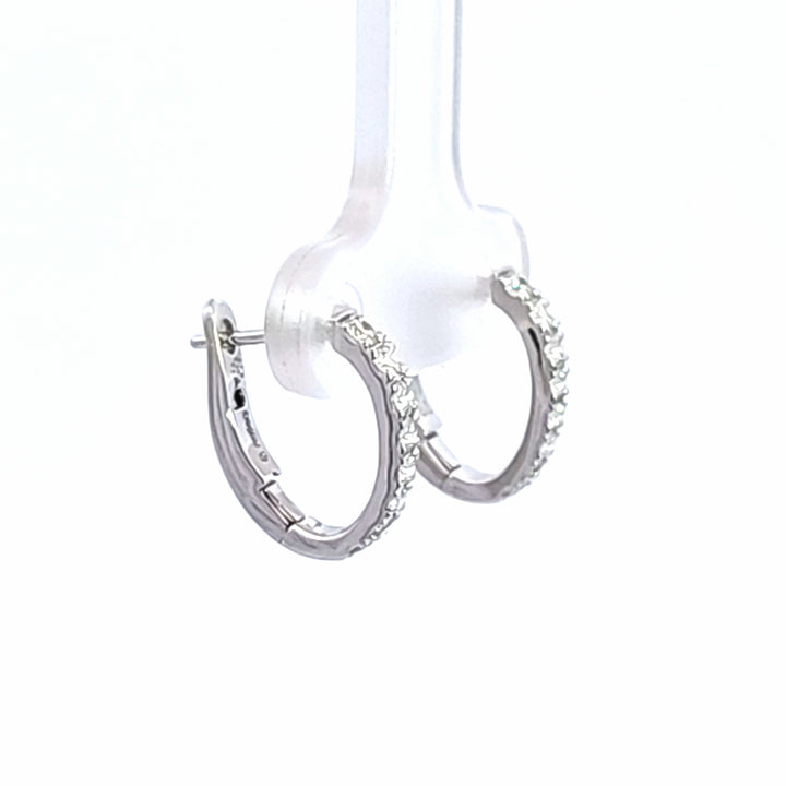 18KW Hearts On Fire Mini Hoop Earrings