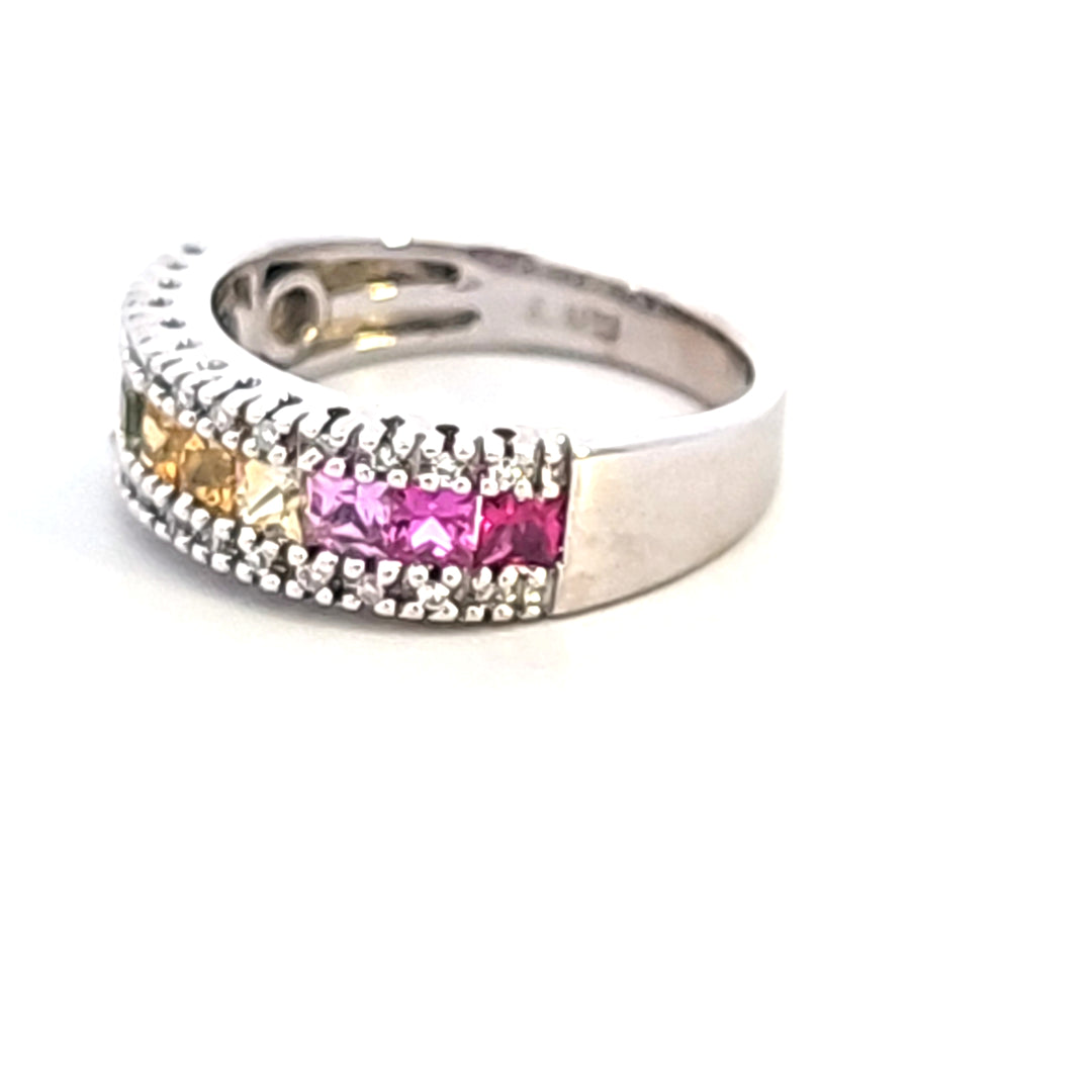 14KW Multi-Color Sapphire and Diamond Estate Ring
