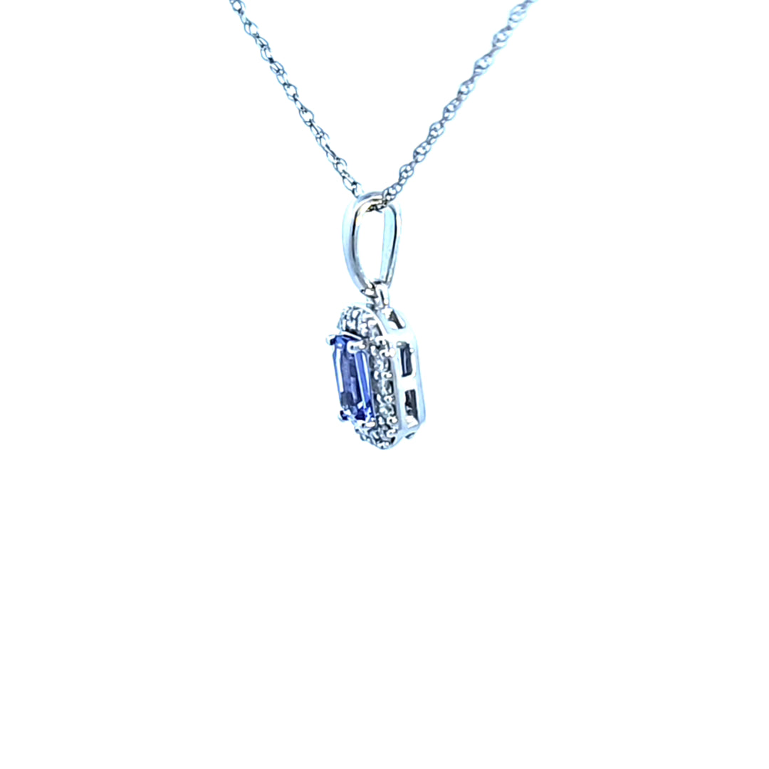 14KW Tanzanite and Diamond Pendant