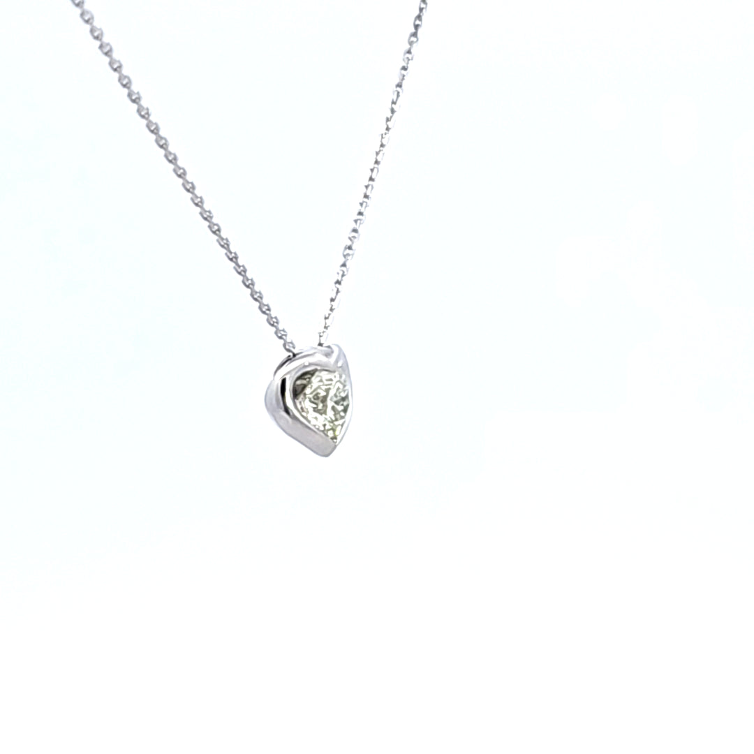 18KW Hearts On Fire Whimsical Heart Single Diamond Necklace