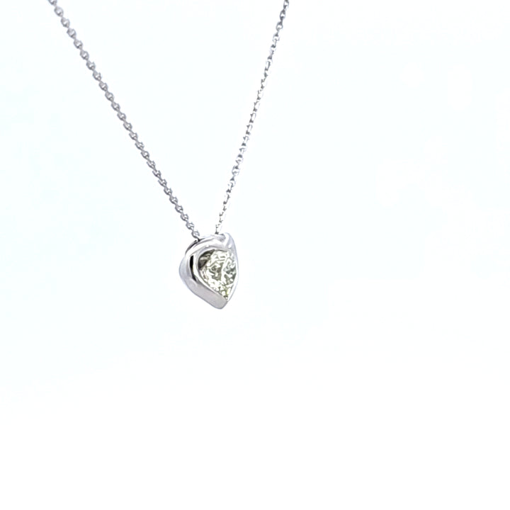 18KW Hearts On Fire Whimsical Heart Single Diamond Necklace