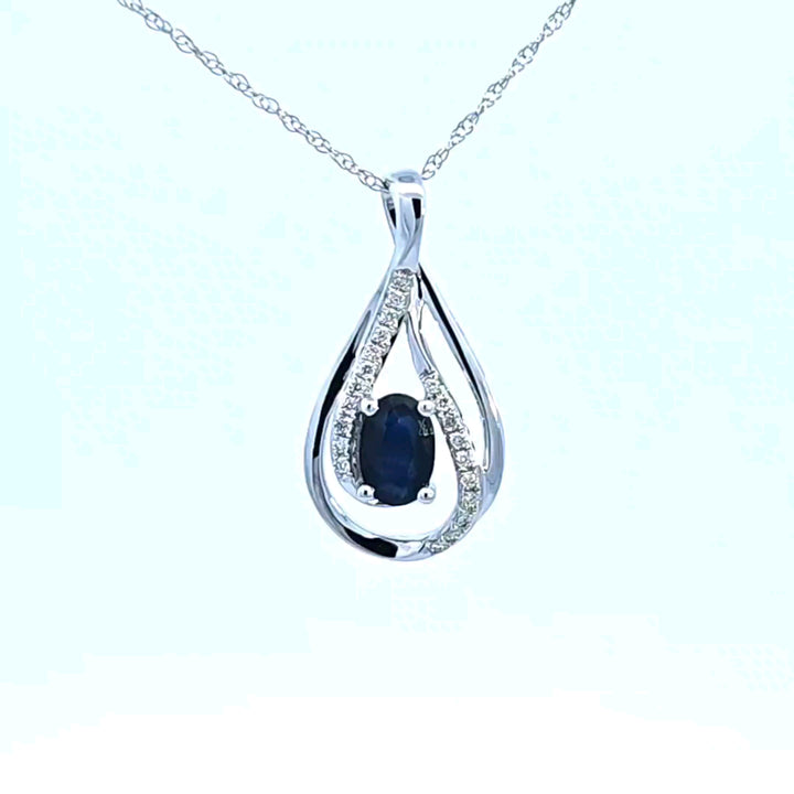 14KW Sapphire and Diamond Pendant