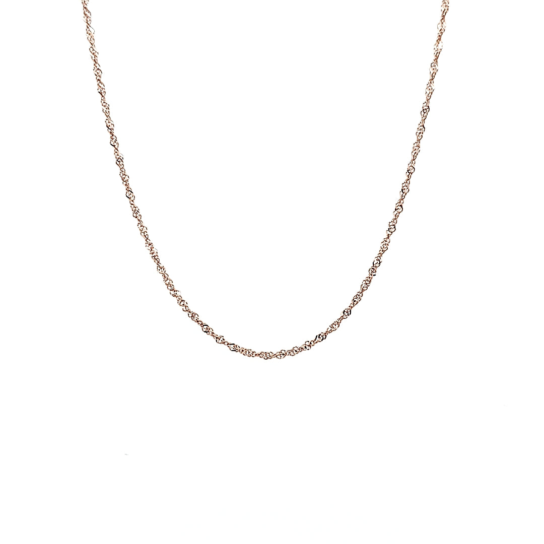 Rosé 14 Karat Singapore Chain Length 18