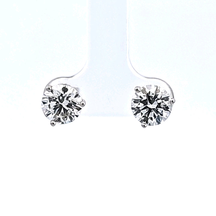 14KW 3.20 ctw Lab Grown Diamond Stud Earrings