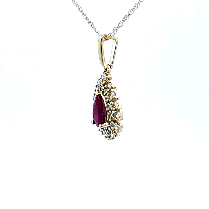 14KY Ruby and Diamond Pendant