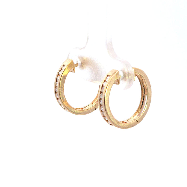 14KY Diamond Hoop Earrings