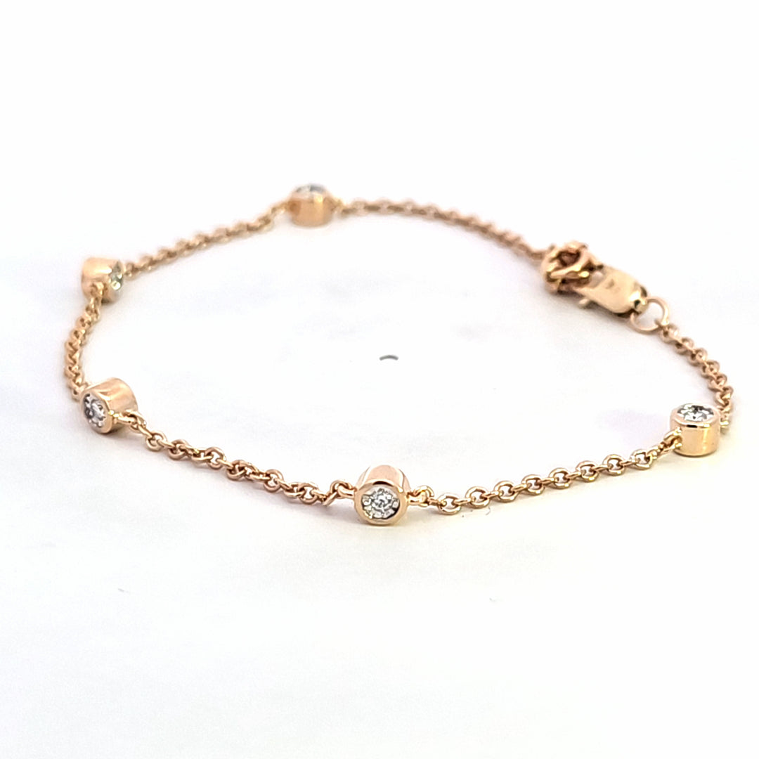 14KY Diamond Station Bracelet