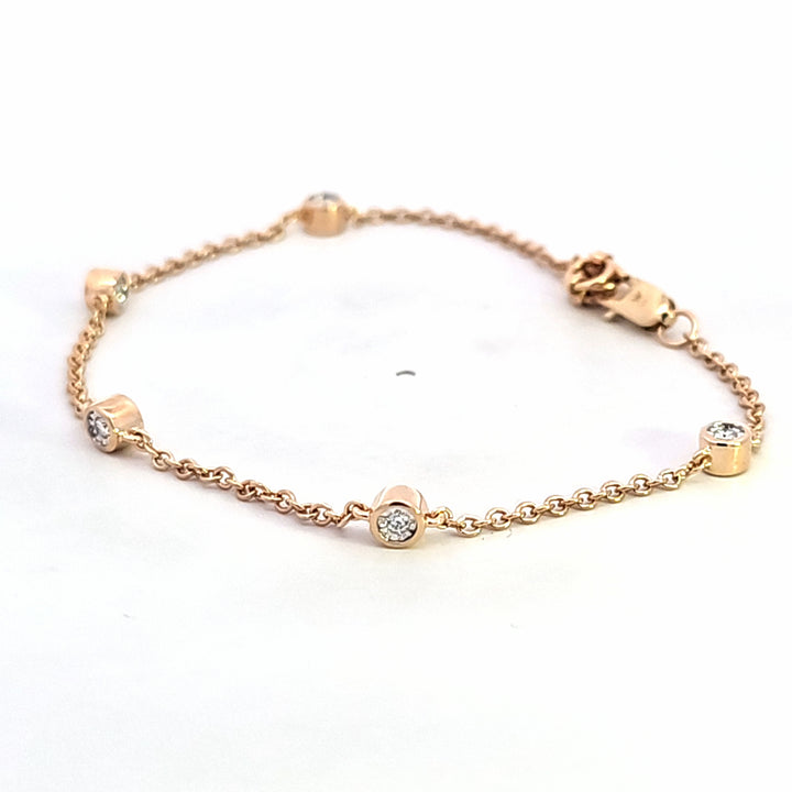 14KY Diamond Station Bracelet