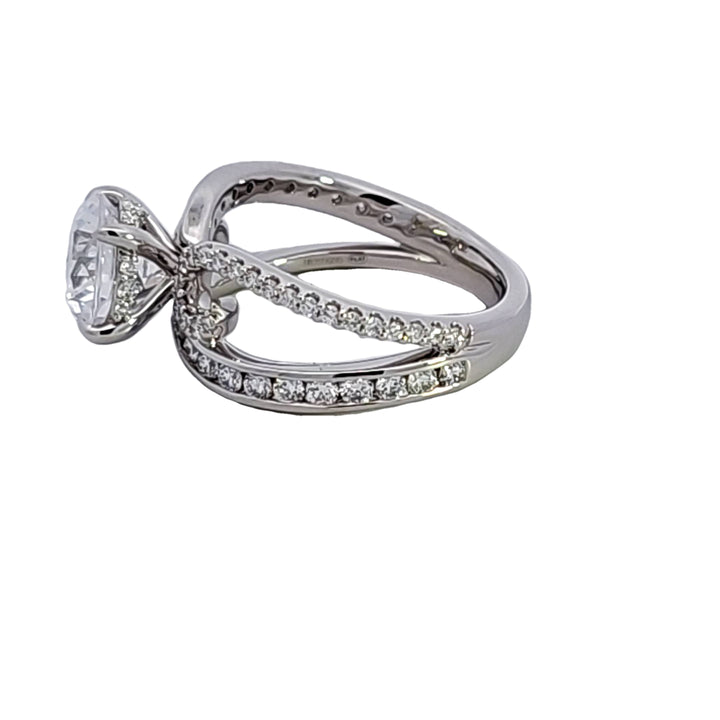 Platinum Diamond Semi Mount Engagement Ring