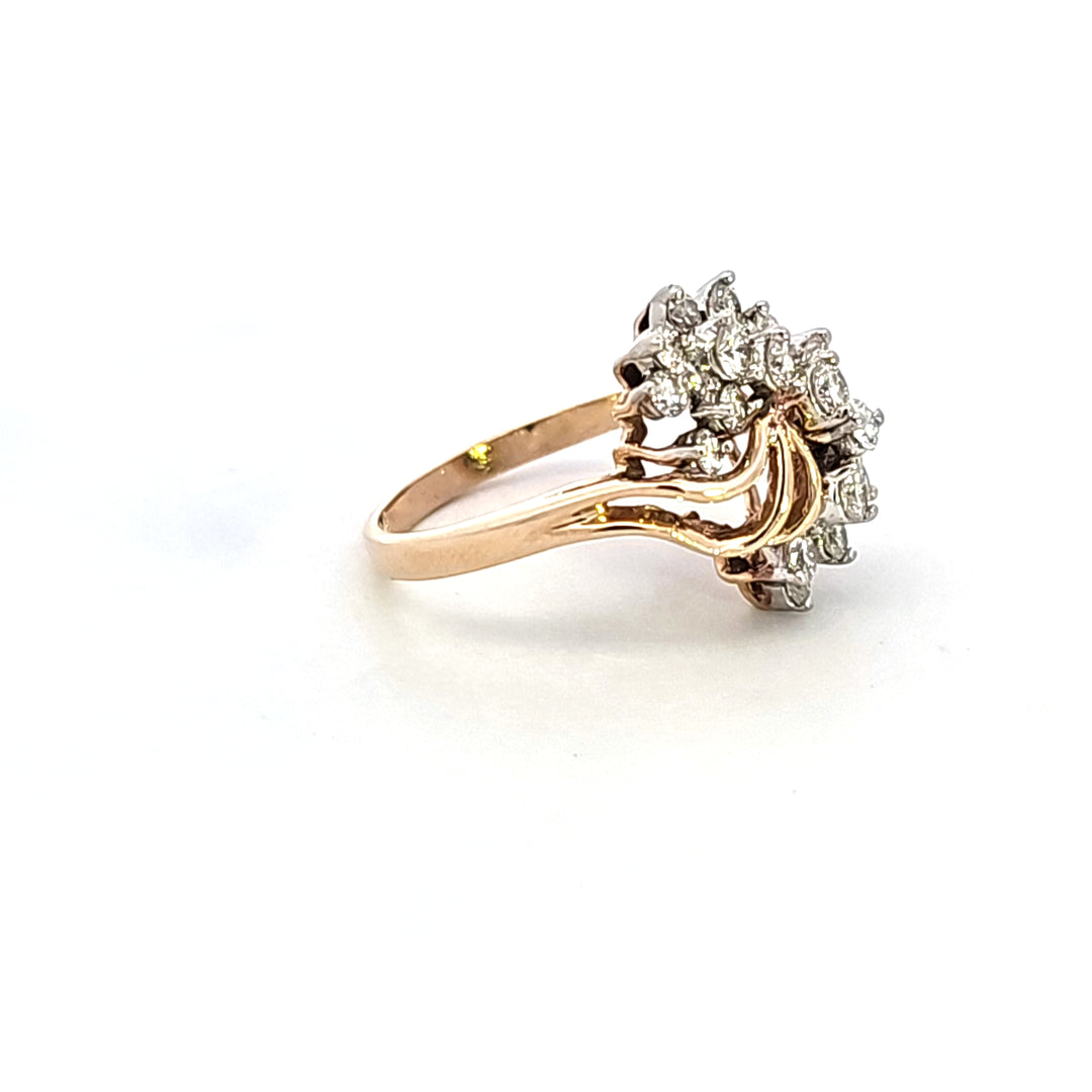 14KY Diamond Cluster Estate Ring