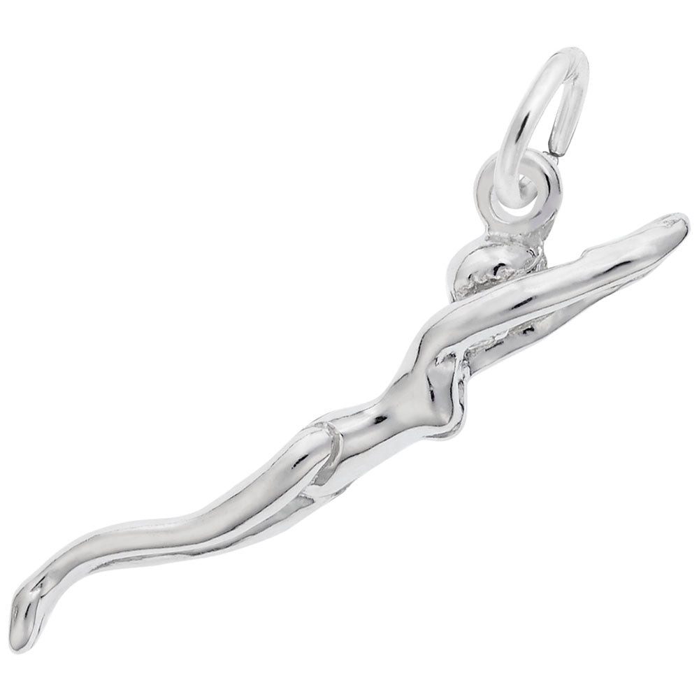 Sterling Silver Female Swimmer Charm