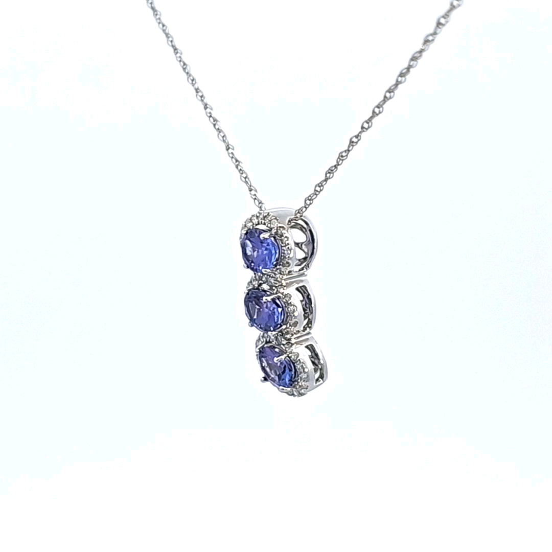14KW Tanzanite and Diamond Pendant