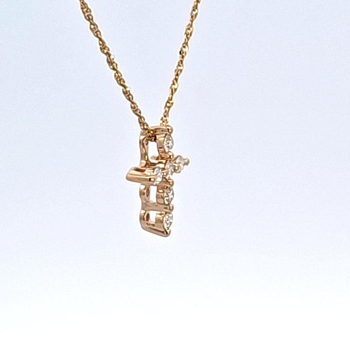 14KY Diamond Cross Pendant