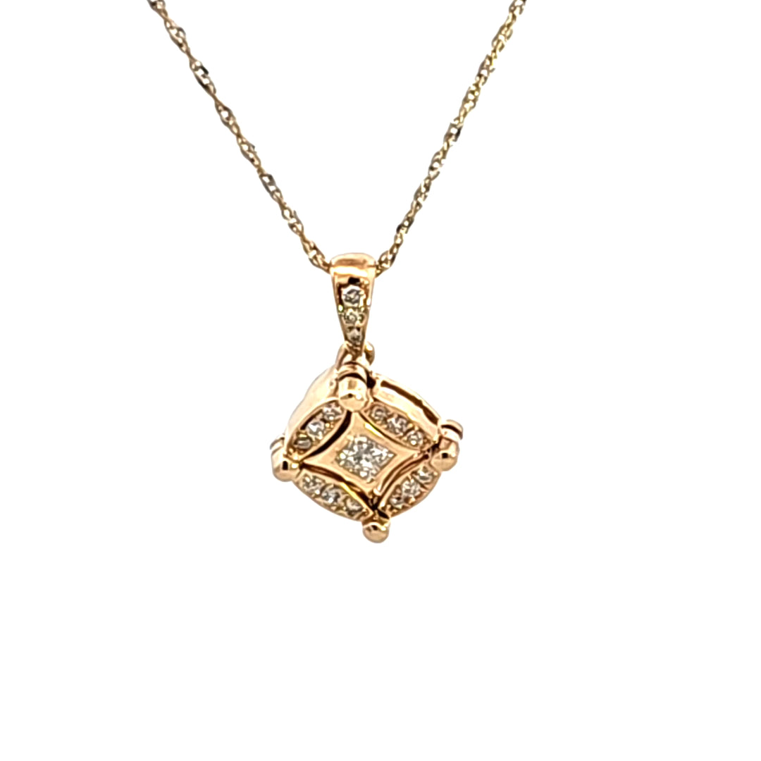 14KY Diamond Estate Pendant