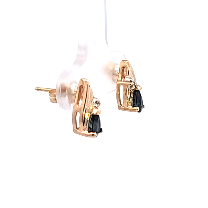 14KY Sapphire and Diamond Earrings