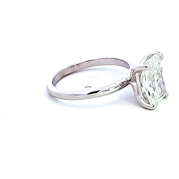 14KW 2.92 ct Lab Grown Radiant Diamond Solitaire Engagement Ring