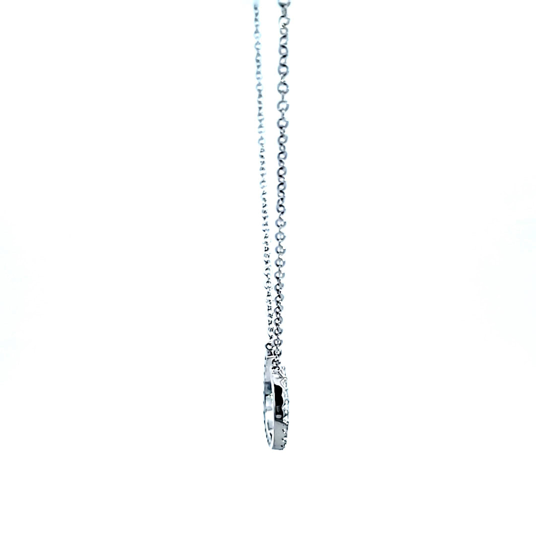 Sterling Silver and Platinum CZ Horseshoe Necklace
