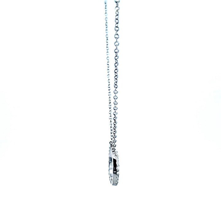 Sterling Silver and Platinum CZ Horseshoe Necklace