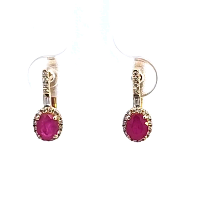 14KY Ruby and Diamond Earrings