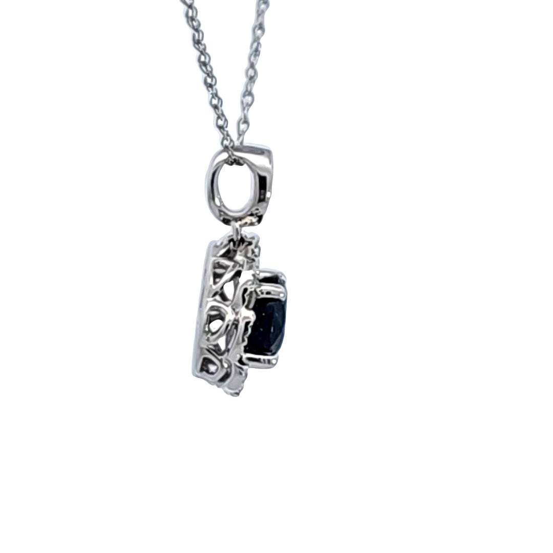 14KW Sapphire and Diamond Pendant