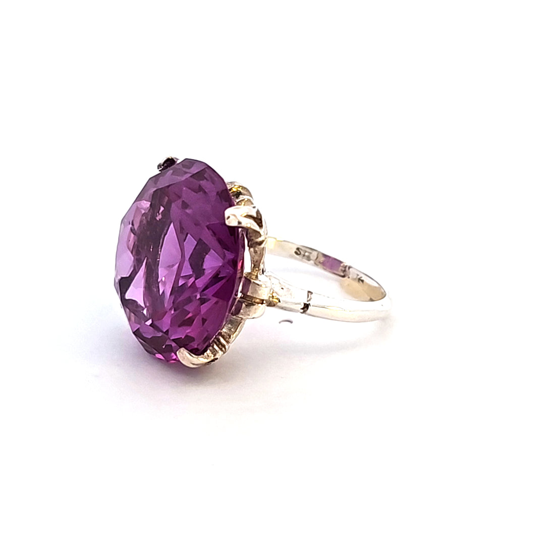 Sterling Silver Purple Synthetic Sapphire Estate Ring