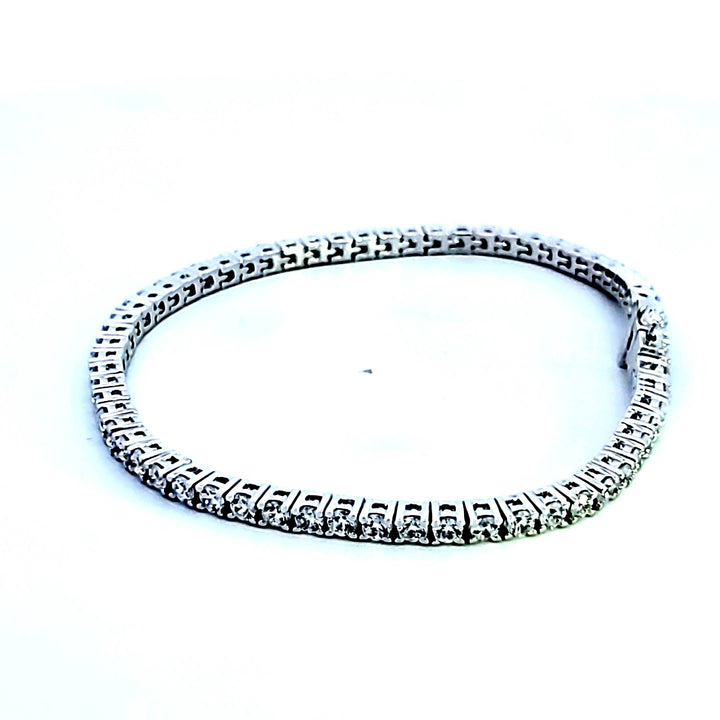 Sterling Silver and Platinum 3.50 ctw CZ Tennis Bracelet
