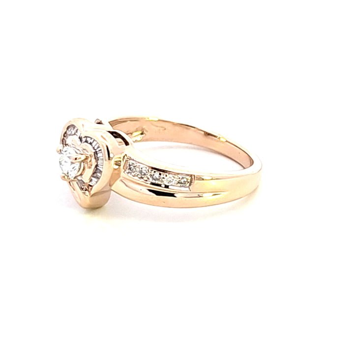 14KY Diamond Heart Estate Ring
