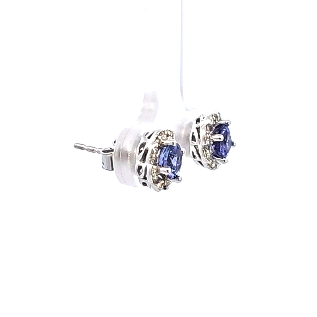 14KW Tanzanite and Diamond Earrings