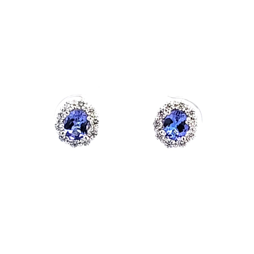 14KW Tanzanite and Diamond Earrings