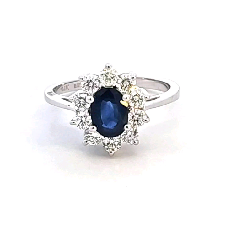 14KW Blue Sapphire and Diamond Ring