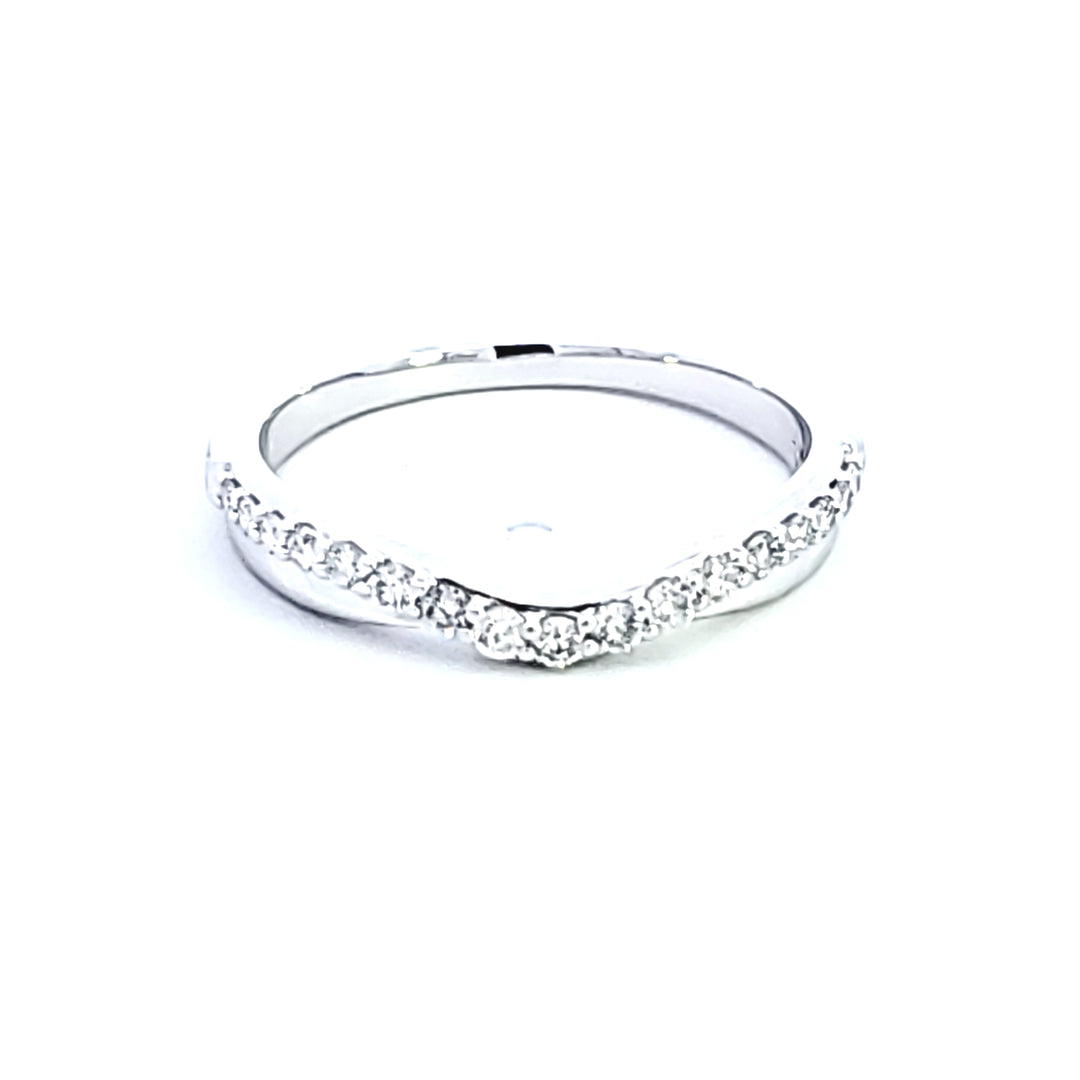 14KW Diamond Contour Wedding Band