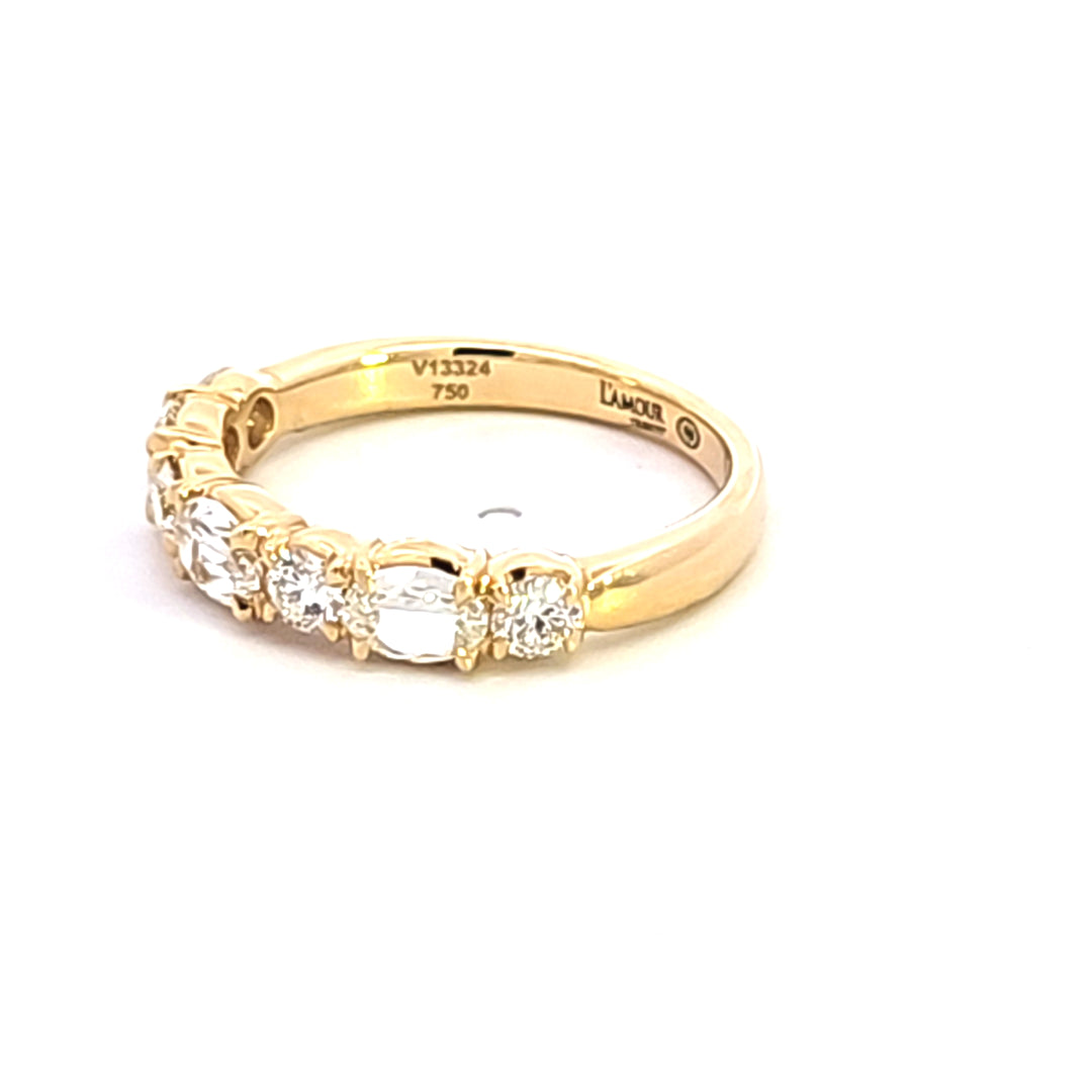 18KY Crisscut Diamond Wedding Band