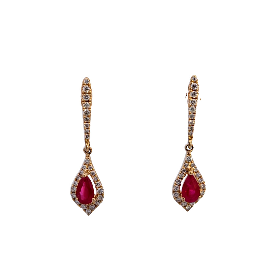 14KY Ruby and Diamond Earrings