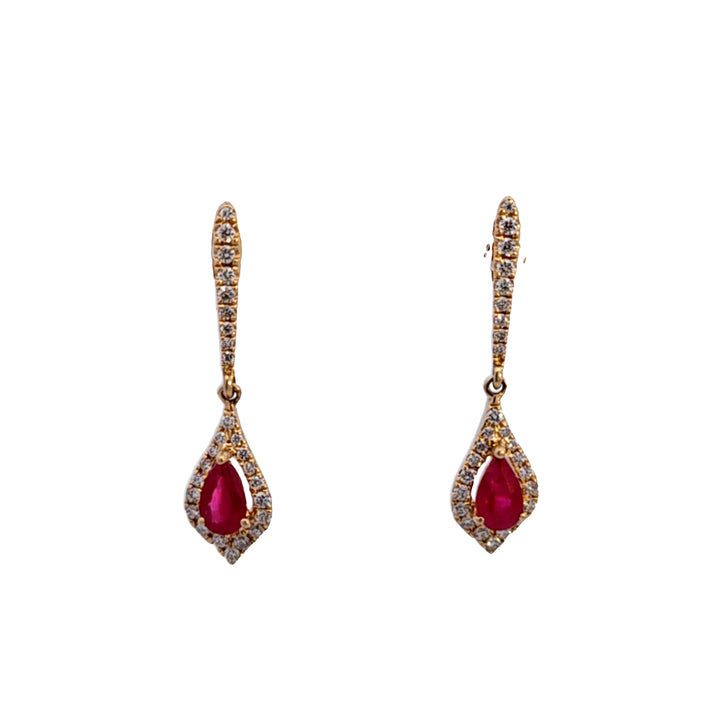 14KY Ruby and Diamond Earrings