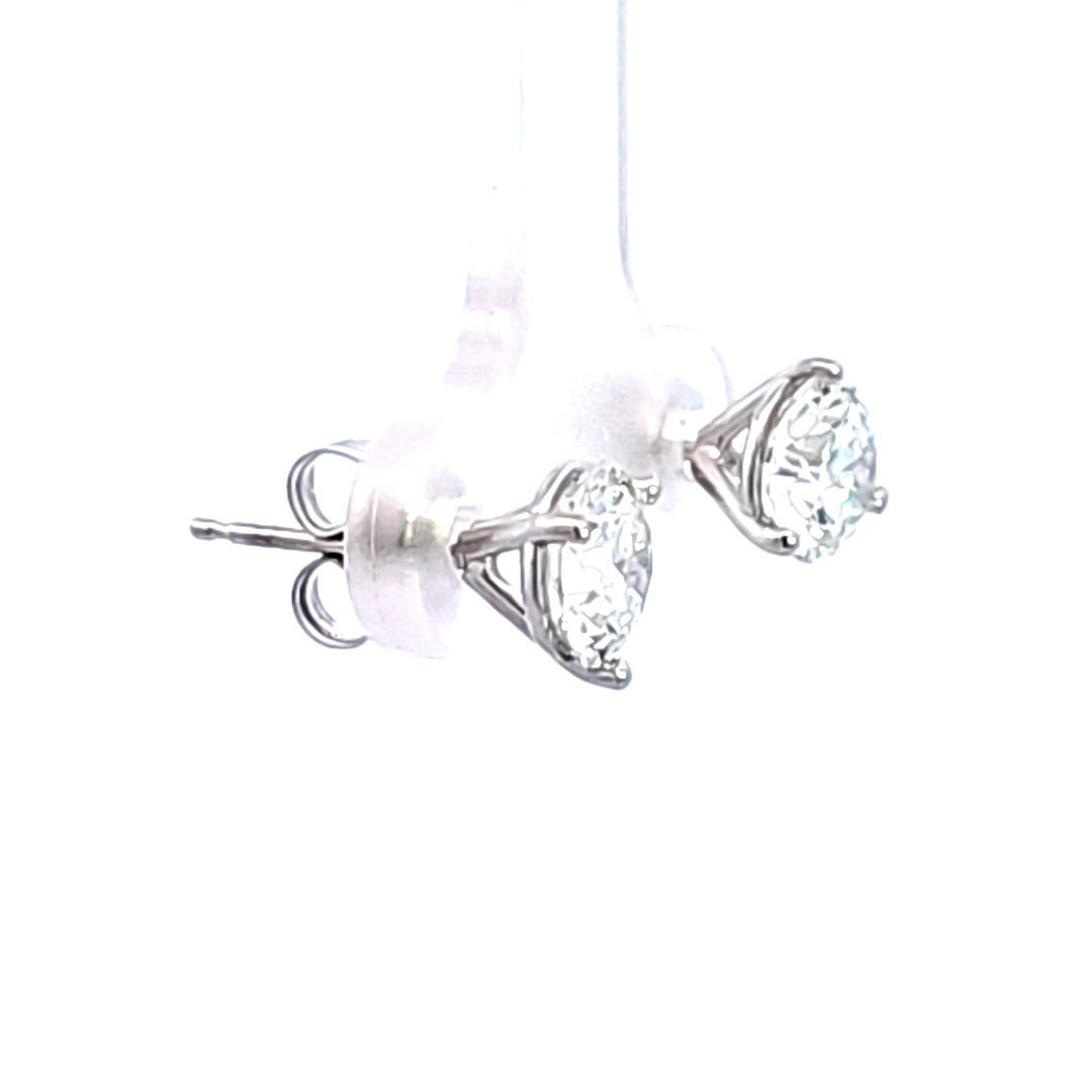 14KW 1.96 ctw Lab Created Diamond Stud Earrings