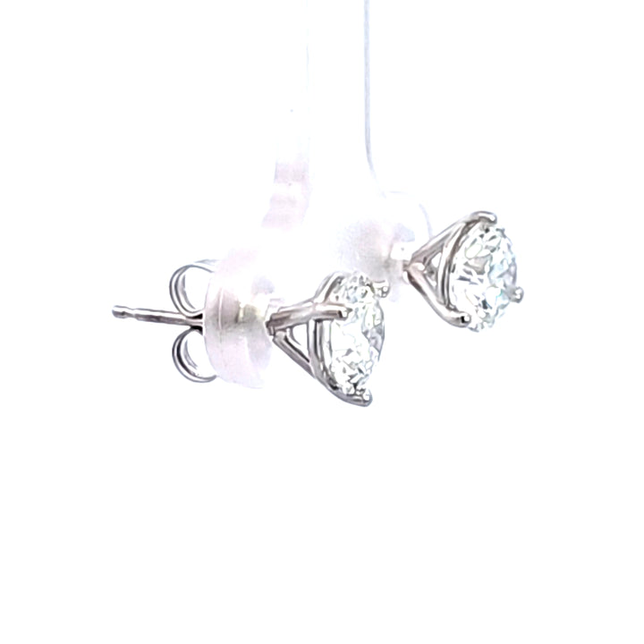 14KW 1.96 ctw Lab Created Diamond Stud Earrings