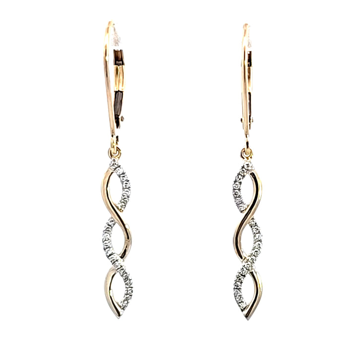 10KY Diamond Dangle Earrings