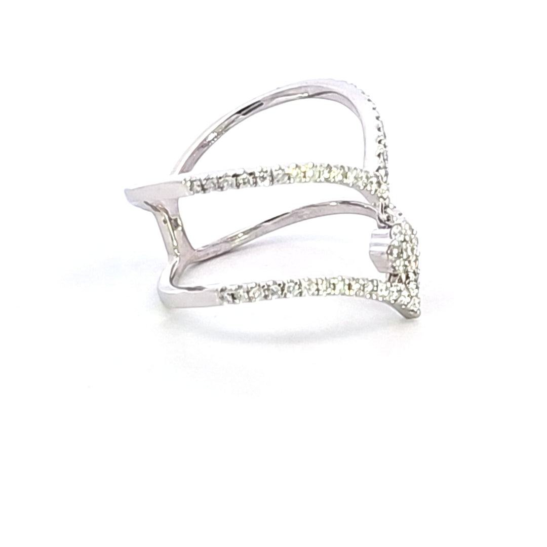 10KW Diamond Chevron Fashion Ring
