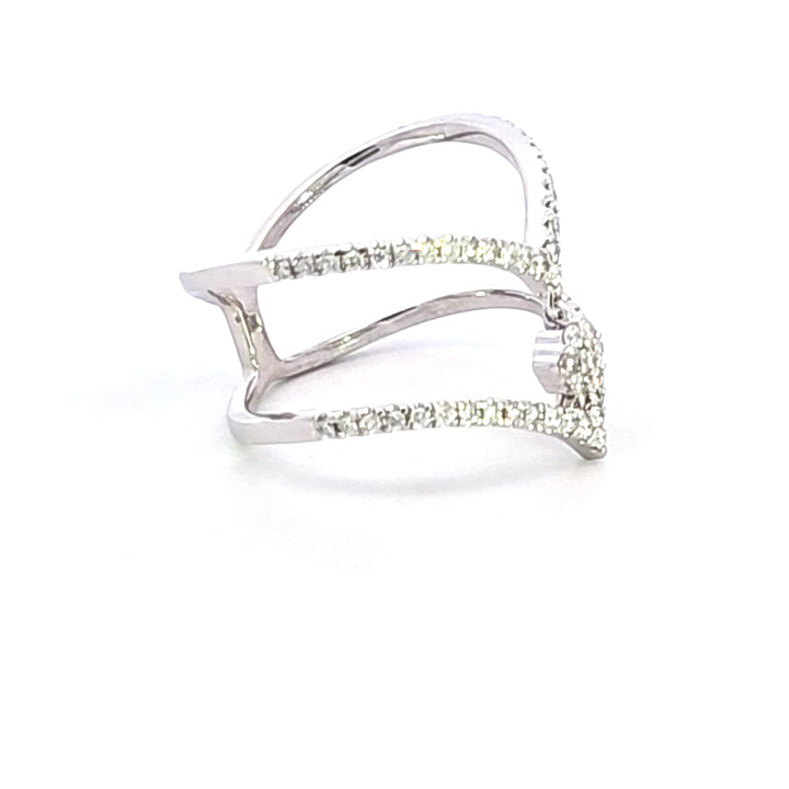 10KW Diamond Chevron Fashion Ring