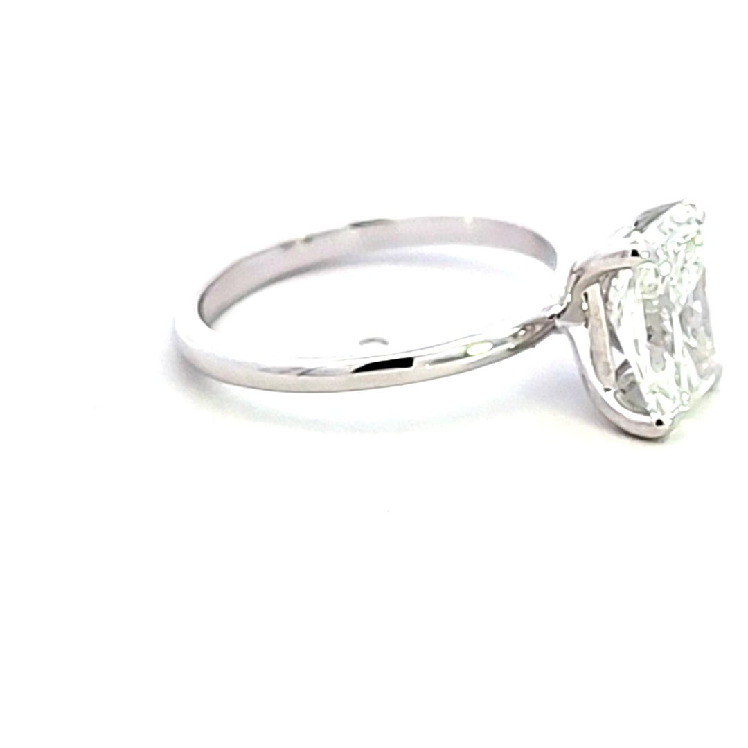 14KW 2.29 carat Radiant Cut Lab Grown Diamond Solitaire Engagement Ring