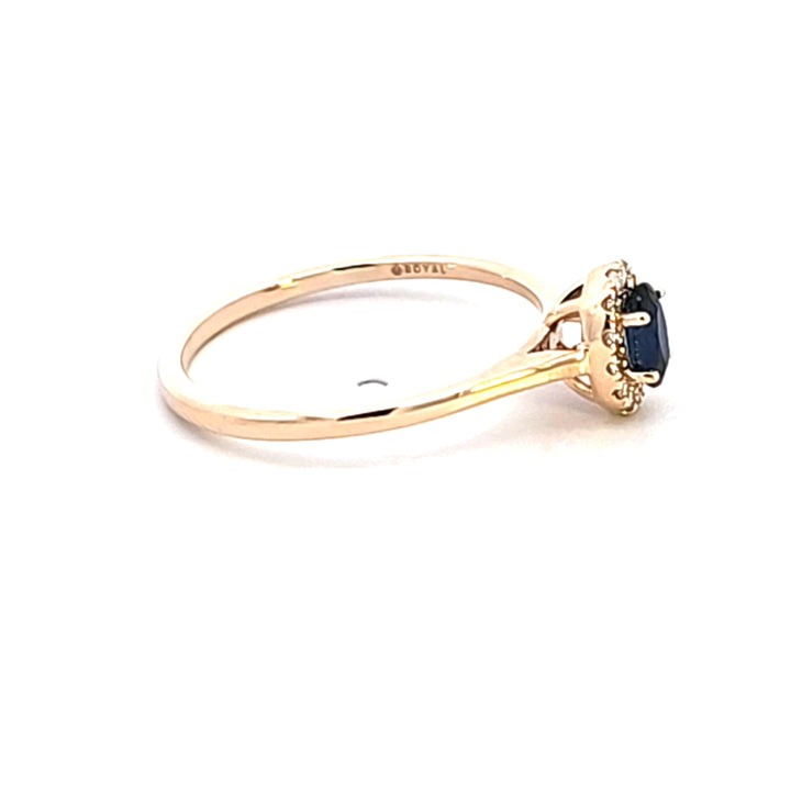 14KY Blue Sapphire and Diamond Ring