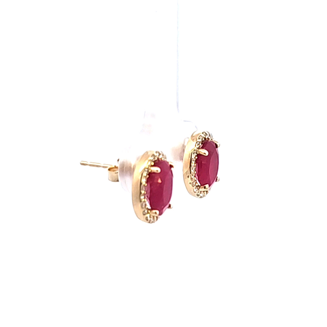 14KY Ruby and Diamond Earrings